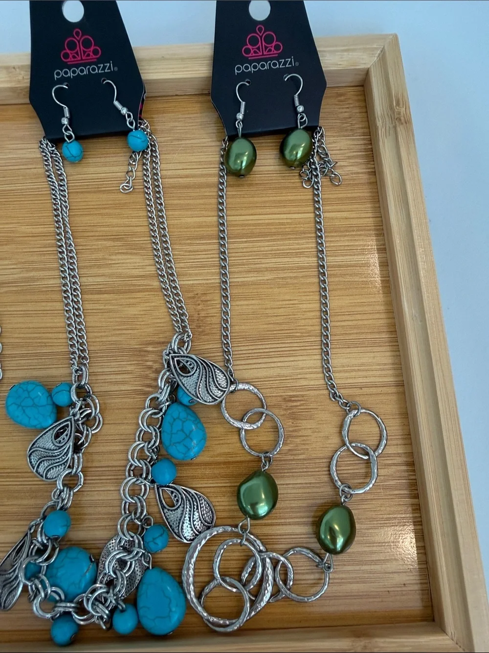 paparazzi Black Cord Choker Set with Turquoise, Pink & Green Accents